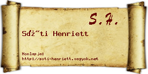 Sóti Henriett névjegykártya